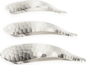 Ficcare Maximas Ice Hammered Hair Clip in Silver Hammered at Nordstrom, Size Medium