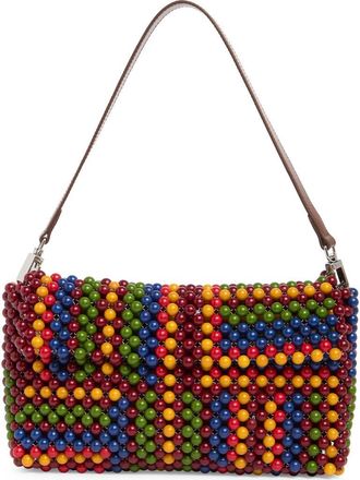 Staud Timmy Beaded Shoulder Bag in Jungle Stripe at Nordstrom