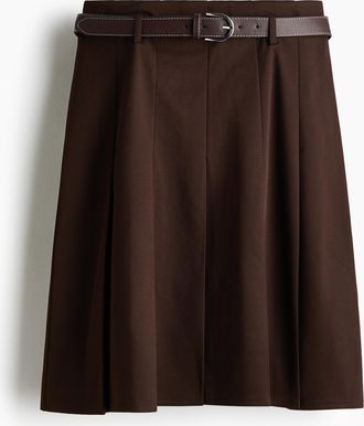 H&M Jupe mit G&uuml;rtel - Brown