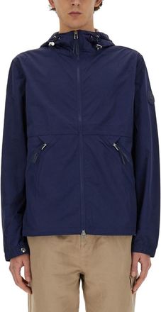 Woolrich Blue Solid Hood Jacket