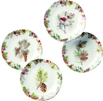 Certified International Woodland Set Of 4 Canape Plates