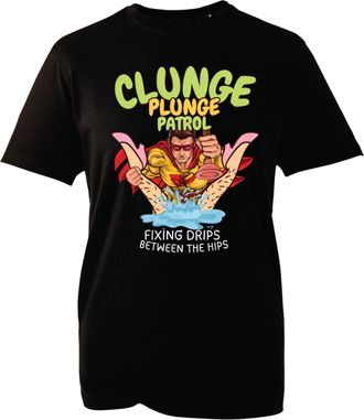 Generic Funny Plumber Parody T-Shirt - Hilarious Cartoon Humor Graphic Tee, Novelty Joke Gift Shirt for Men and Women (Black, XL)