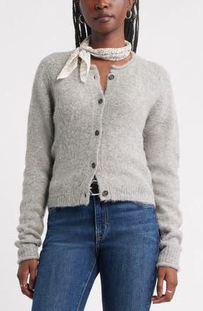 Treasure & Bond Rolled Crewneck Cardigan in Grey Heather at Nordstrom Rack, Size Xx-Large