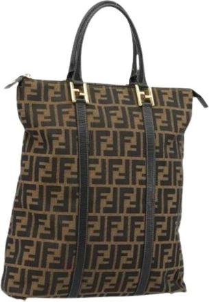 Fendi Pre-owned Tote Bags, female, Brown, Size: ONE SIZE Pre-owned Vintage Zucca Tote