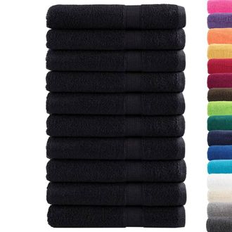 Berkfield Home Premium Sauna Towels SOLUND 10 pcs Black 80x200 cm 600 gsm