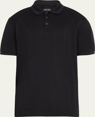 Giorgio Armani Mens Tipped Polo Shirt