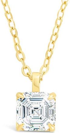 Sterling Forever Asscher Cut Cubic Zirconia Pendant Necklace in Gold at Nordstrom