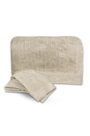 BedVoyage Melange Viscose Cotton Blend Odor & Mildew Resistant Bath Sheet & Hand Towel Set in Sand at Nordstrom