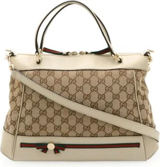 Gucci Pre-owned Handbags, female, Beige, Size: ONE SIZE Pre-owned Canvas gucci-bags