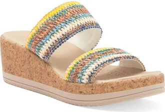 Bzees Resort Wedge Sandal in Multi Rafia at Nordstrom Rack, Size 10