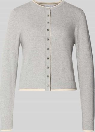 Jake*s Strickjacke aus Baumwoll-Kaschmir-Mix in Silber Melange, Gr&ouml;&szlig;e XXL