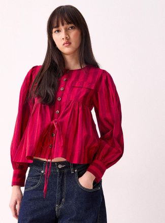 Damson Madder Womens Red stripes blouse