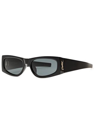 Saint Laurent Rectangle-frame Womens Designer Sunglasses - Black - One Size