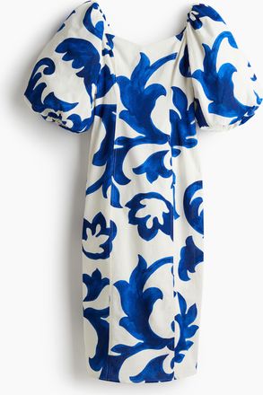 H&M Kleid mit Ballonärmeln - Blue