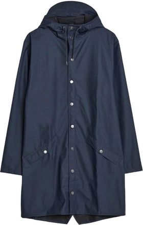 Rains Navy Lightweight Waterproof Long Jacket, Size Medium