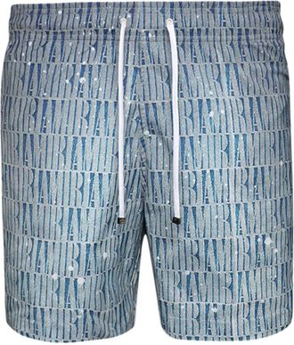Amiri logo-print gradient-effect swim shorts - men - Elastane/Polyester - XXXL - Blue