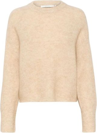 Gestuz Gezellig Gebreide Trui - Faune Melange - Dames - Ronde hals truien - Beige - XS - Wol - Truien & Vesten