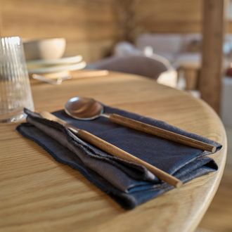 AM.PM Set van 4 servetten in gewassen linnen, Suzy