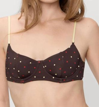 Frankies Bikinis Cola Underwire Shine Bikini Top In Honey Bug