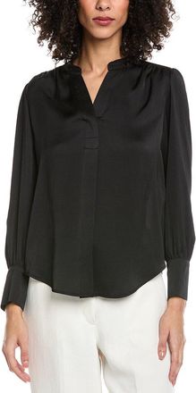 Anne Klein Petite V-Neck Pleat Front Blouse