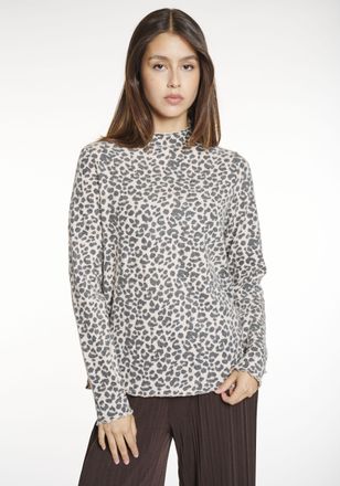 Hailys Langarmshirt HAILYS LS P TP Ol44ivia, Damen, Gr. XS (34), beige (6601 beige leo), Jersey, Obermaterial: 71% Polyester, 26% Viskose, 3% Elasthan, anima