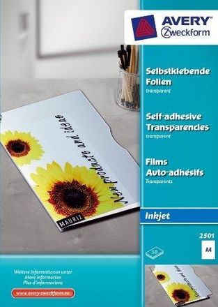 Avery Films Adhesivos Transparentes Avery Zweckform A4 50 Hojas