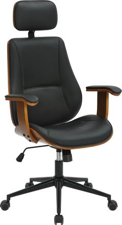 Clp Silla De Oficina Lugo En Piel Sint&eacute;tica Nogal/negro