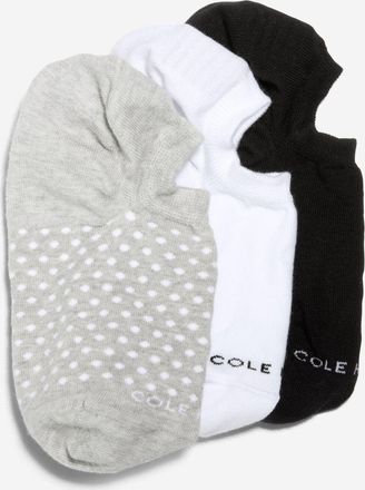 Cole Haan Womens 3 Pack Dot Sock Liners - Grey