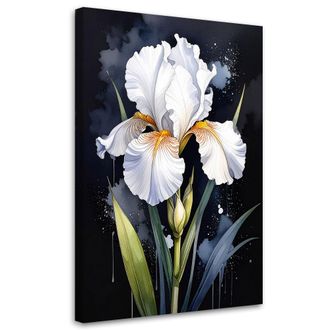 Feeby Cuadro Sobre Lienzo Lirios Blancos Flores Plantas Naturaleza 70x100