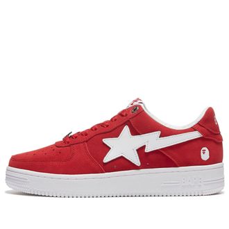 A Bathing Ape Bape Sta Red White BAPESTA-SUEDE-PACK-RED
