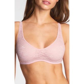 b.tempt'd by Wacoal Effortlessly Lace Underwire Bra in Blush Pink at Nordstrom, Size X-Large