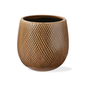 Tag Cross Hatch Medium Planter Taupe Glazed Stoneware in Brown at Nordstrom