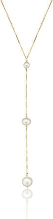 Lily & Roo Gold Three Graduated Pearl Drop Lariat Necklace