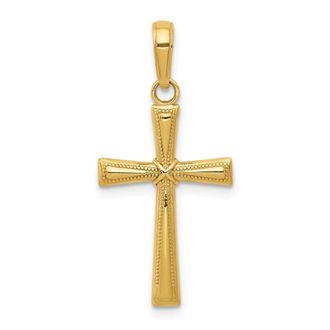 Diamond2Deal 14k Gold Diamond-cut X Cross Pendant