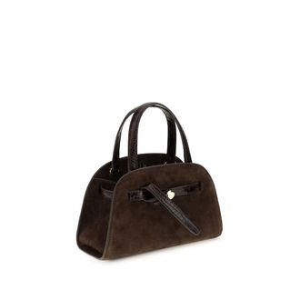 Tory Burch Suede Top Handle Bag - Brown
