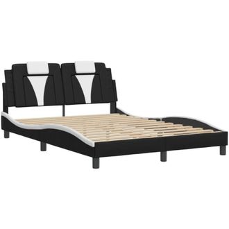vidaXL Vidaxl - Estructura De Cama Con Cabecero Cuero Sint&eacute;tico Negro Y Blanco