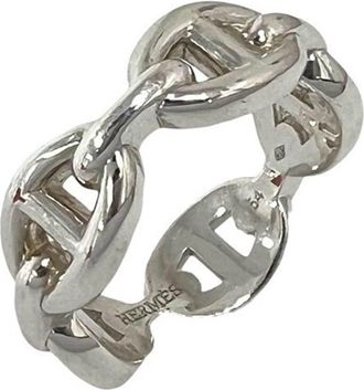Herm&egrave;s Silver Silver 925 Band Ring (Pre-Owned)