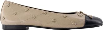 Tory Burch Bunny Knot Cap-Toe Ballet Flat - Dames - Schoenen - Beige - Maat: 36 EU