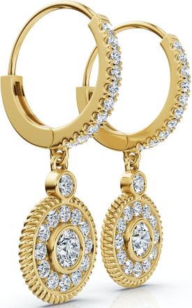 Pompeii3 3/4Ct Dangle Diamond Earrings 1 1/10 Tall Lab Grown 14k Gold EF/VS