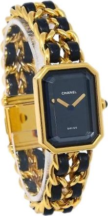 Chanel Pre-owned Lederen Horloge - Dames - Vintage Horloges - Zwart - ONE Size - Leer - Vintage