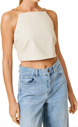 Line & Dot Piper Chain Top In Khaki