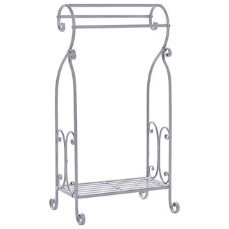 Beliani Beliani - Toallero De Metal Gris 49 X 91 Cm Independiente Estante Ba&ntilde;o Vintage Linares