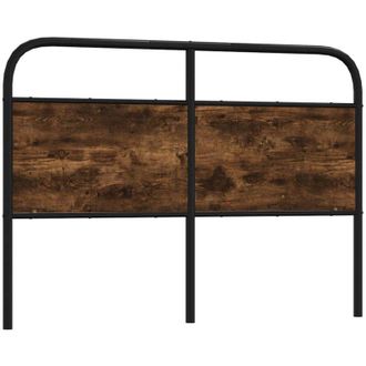 vidaXL Cabecero De Acero Y Madera De Ingenier&iacute;a Roble Ahumado 135 Cm Vidaxl