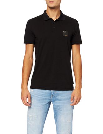 A|X Armani Exchange double knit Polo Shirt, Black, M