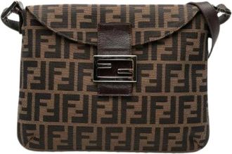 Fendi Pre-owned Cross Body Bags, female, Brown, Size: ONE SIZE Pre-owned Canvas Cross Body Bag