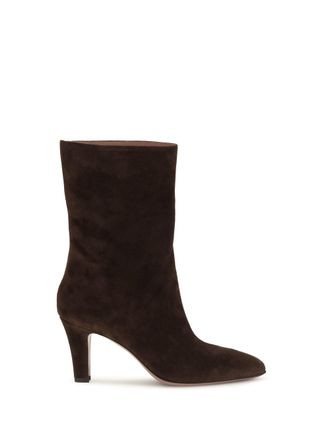 PARIS TEXAS Womens Ankle Boots Elsa Chocolate Suede Upper