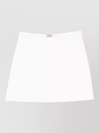 Versace silk nylon mini skirt buckle detail