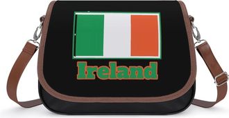 Generic Ireland Irish Flag Womens Crossbody Bag Fashion Shoulder Handbags Message Tote Bag with Adjustable Strap