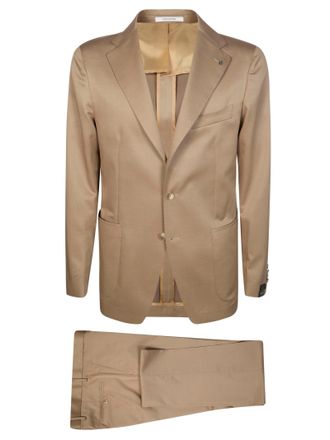 Tagliatore Light Brown Virgin Wool Patch Pocket Suit