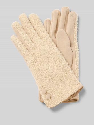 Eem Fashion Regular Fit Handschuhe mit Kunstfellbesatz in Beige, Gr&ouml;&szlig;e L